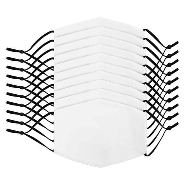 Värmepress i Musselstil Överföringsmaskin 38cm 10 Sublimeringsansiktsmasker Vuxen Vit Blank Medium Ansiktsmask Personligt Tryck Anpassad Design