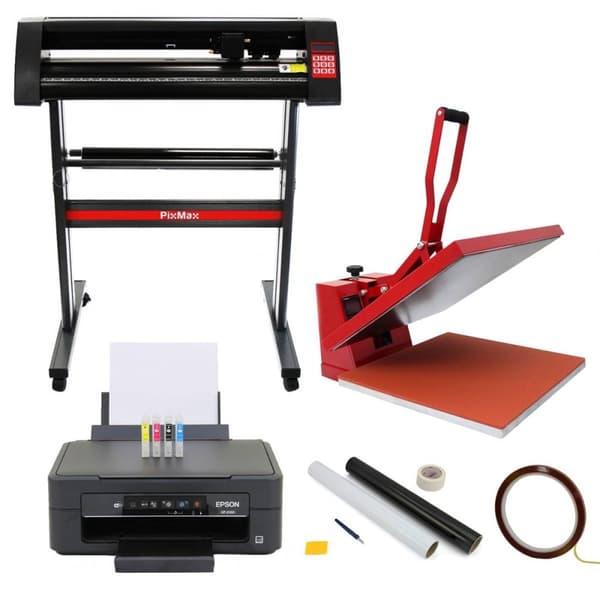 Vinylplotter, 50 x 50 Värmeöverföringspress, SignCut Business Bundle, Skrivare