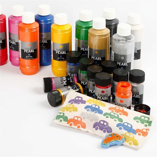 Textilfärg Pearl - 10 Mixade Färger - 10x50ml