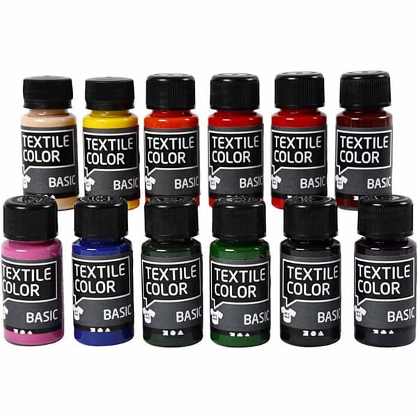 Textil Färg - Basfärger - 12x50ml