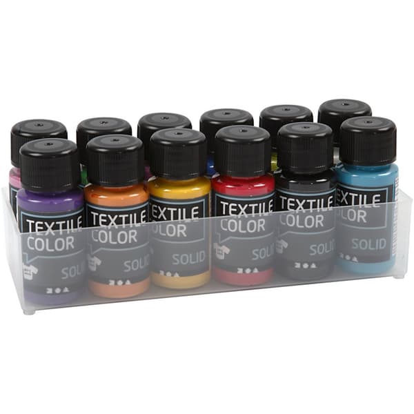 Textil Färg Solid - Mixade Färger - 12x50ml