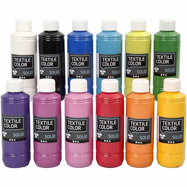 Textil Färg Solid - Mixade Färger - 12x250ml