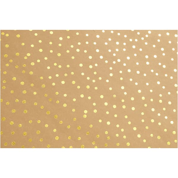 Läderpapper - Guldprickar - 50 cm