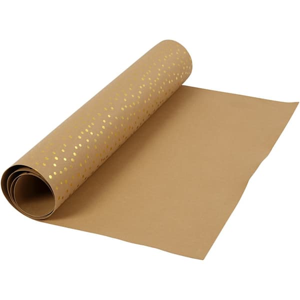 Läderpapper - Guldprickar - 50 cm