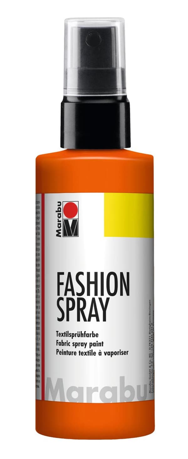 Textilsprayfärg: Textilfärg, sprayflaska Marabu Fashion Spray, 100ml, Red Orange (023)