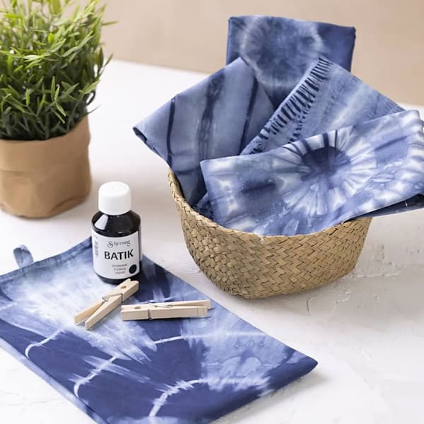 Batikfärg DIY Start Set - Blå Kökshanddukar