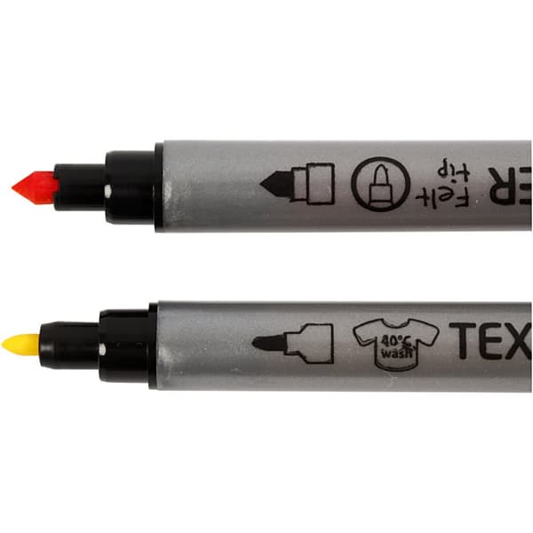 Textilpennor - Tusch Marker för Tyg - 20 färger