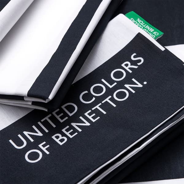 Benetton Tæppe Be387 200tc 2 Enheder Hvid,Sort