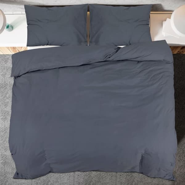 Bäddset antracit 220x240 cm lätt mikrofiber