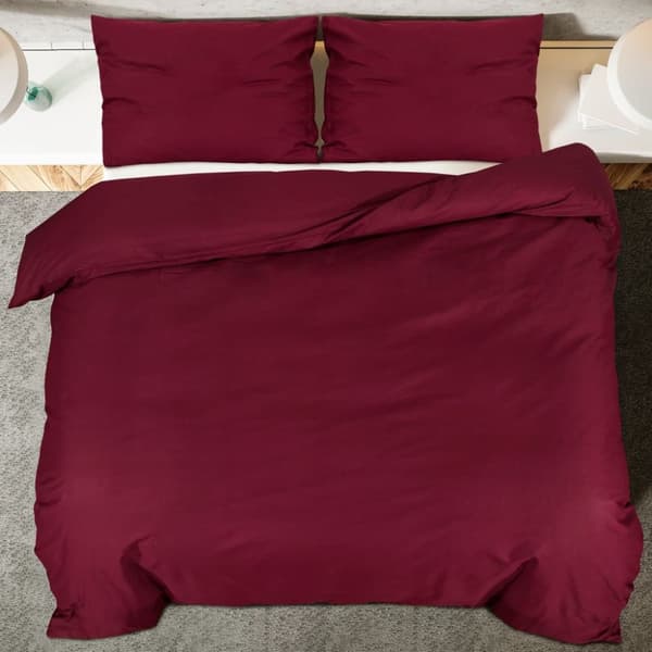 sengetøj 200x200 cm bomuld bordeauxfarvet