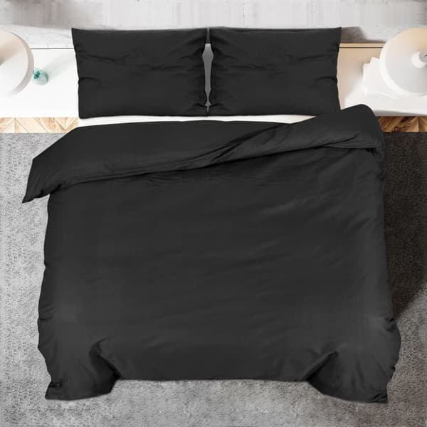 sengetøj 200x200 cm let mikrofiberstof sort