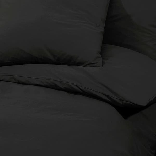 sengetøj 200x200 cm let mikrofiberstof sort