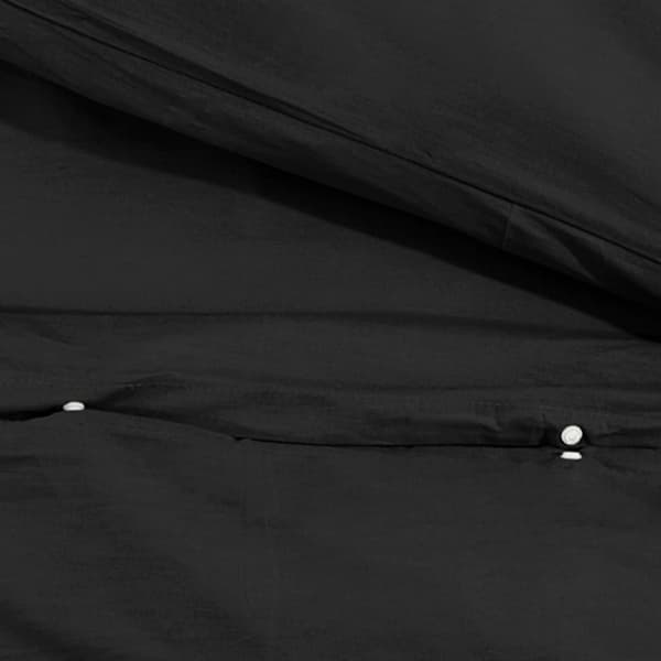 sengetøj 200x200 cm let mikrofiberstof sort