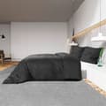 Miniatyrbillede 4 af 8: sengetøj 220x240 cm let mikrofiberstof sort