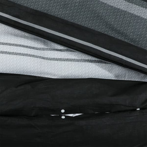 Bäddset svart och vit 135x200 cm bomull