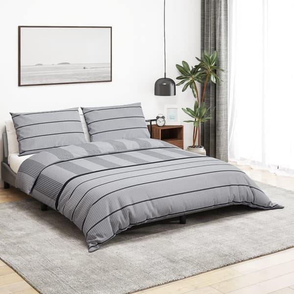 sengetøj 260x240 cm bomuld grå