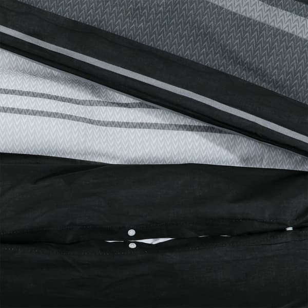 sengetøj 200x200 cm bomuld sort og hvid