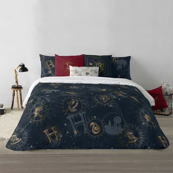Play Fabrics Nordic Case Med Bomuldsknapper Til Harry Potter Gold 180x240 Cm Seng