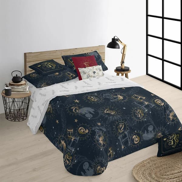 Play Fabrics Nordic Case Med Bomuldsknapper Til Harry Potter Gold 180x240 Cm Seng