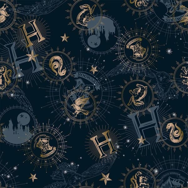 Play Fabrics Nordic Case Med Bomuldsknapper Til Harry Potter Gold 180x240 Cm Seng