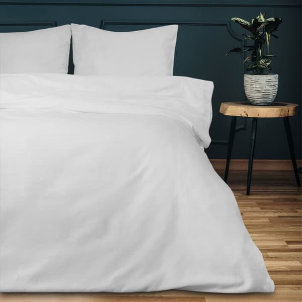 Satin sengetøj 140x200 hvid 603 ensfarvet glat Darymex