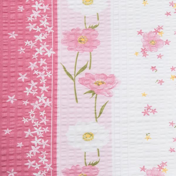 Bark sängkläder 160x200 mönster 137/1 Blommor Rosa och Vit med knappar 100% tjock bomull