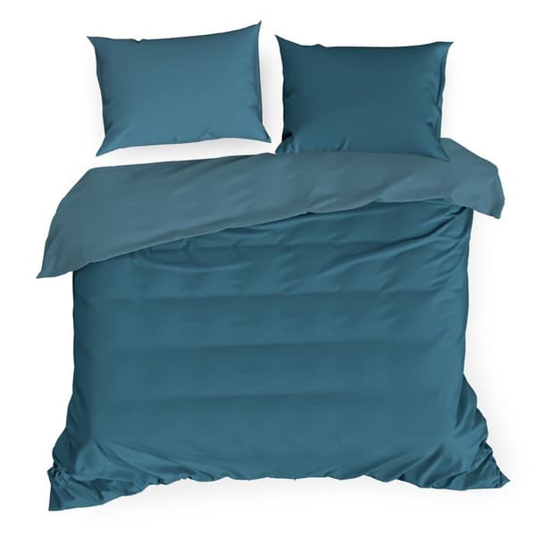 Satin sängkläder 220x200 Nova mörk turkos enfärgad Eurofirany