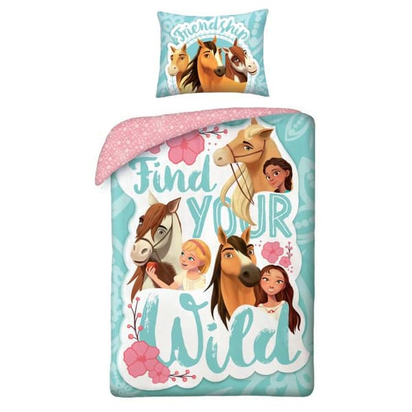 Lasten puuvillavuodevaatteet 140x200 Spirit tyynyliinalla 70x90 Kids 09