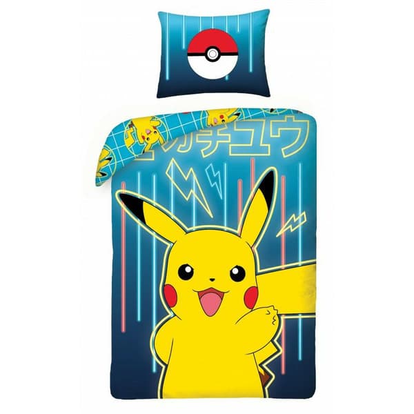Børnesengetøj i bomuld 160x200 Pokemon med pudebetræk 70x80 Børn 09