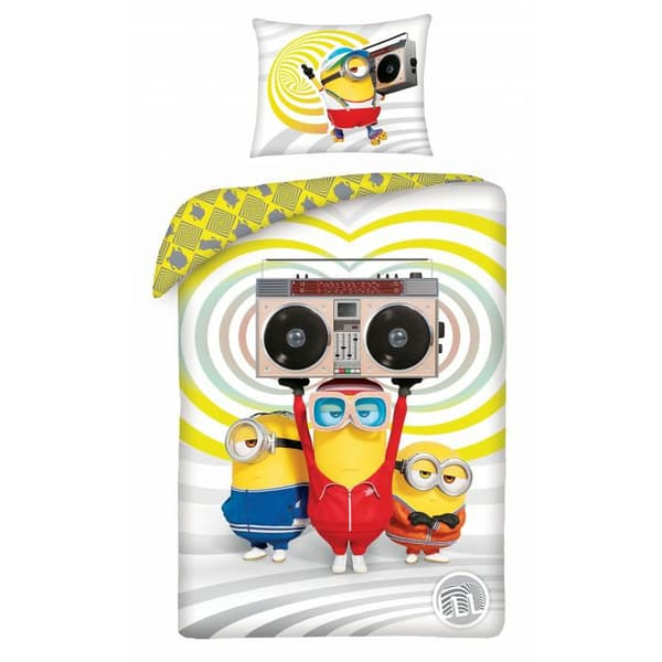 Sängkläder i bomull 140x200 Minions örngott 70x90 9998BL Halantex