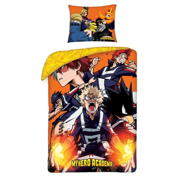 Bomuldssengetøj 140x200 My Hero Academia + bomuldstaske pudebetræk 70x90 5422BL Halantex