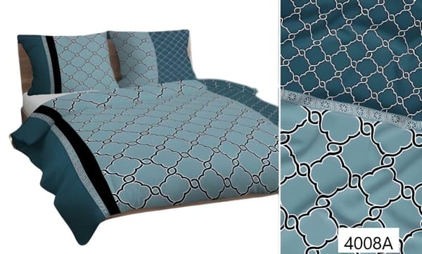 Puuvillavuodevaatteet 140x200 minttu geometria 4008 A puuvilla Max