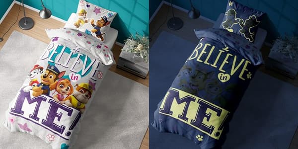 Glow-in-the-dark sängkläder 160x200 Paw Patrol PP 27 Licensierad 39