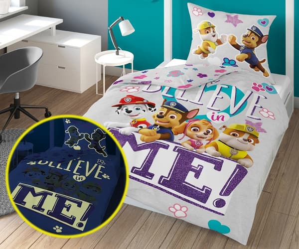 Glow-in-the-dark sängkläder 160x200 Paw Patrol PP 27 Licensierad 39