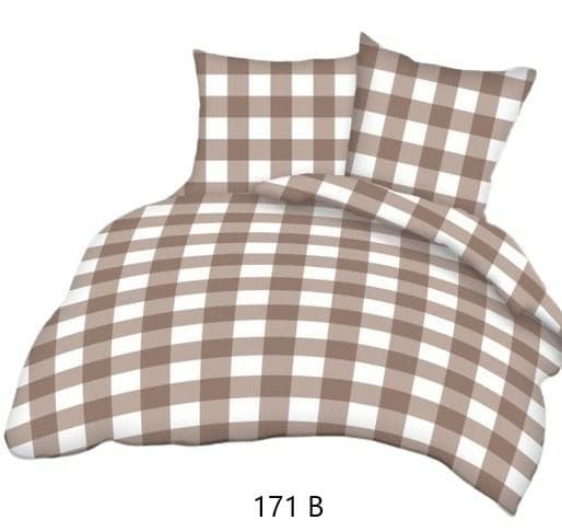 Sängkläder i bomull 160x200 beige vit rutig 171b bomull Max