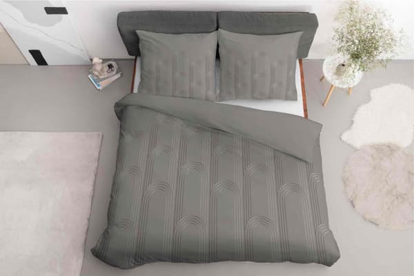 Satin sengetøj 220x200 beige geometri 4605 A Home Satin 64