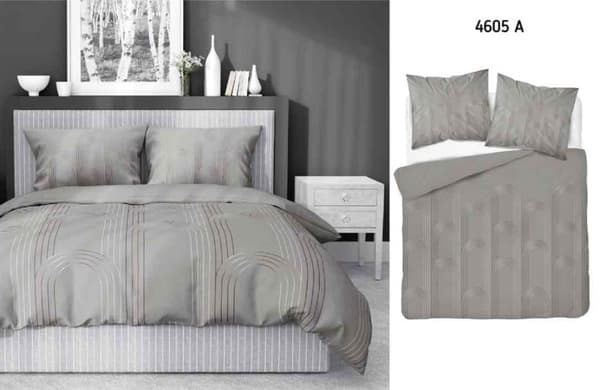 Satin sengetøj 220x200 beige geometri 4605 A Home Satin 64