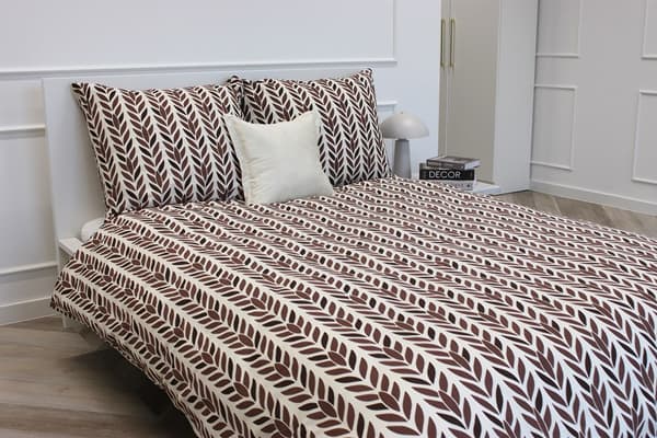 Bomuldssengetøj 140x200 Kłos beige med ét pudebetræk I24