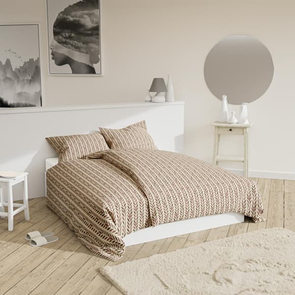 Bomuldssengetøj 140x200 Kłos beige med ét pudebetræk I24