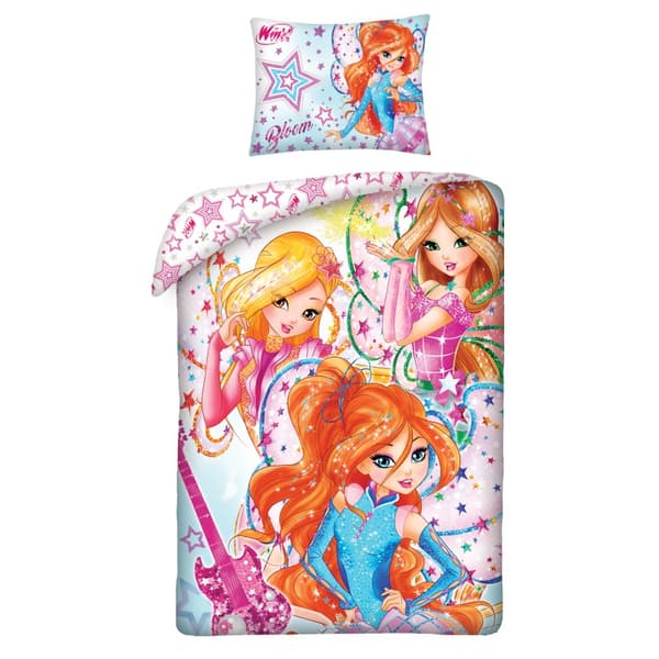 Puuvillaiset vuodevaatteet 140x200 Winx fairies tyynyliina 70x90 lapset 12 Halantex
