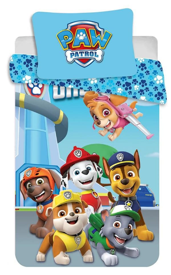 Sängkläder i bomull 100x135 Paw Patrol 7520 Paw Patrol blå