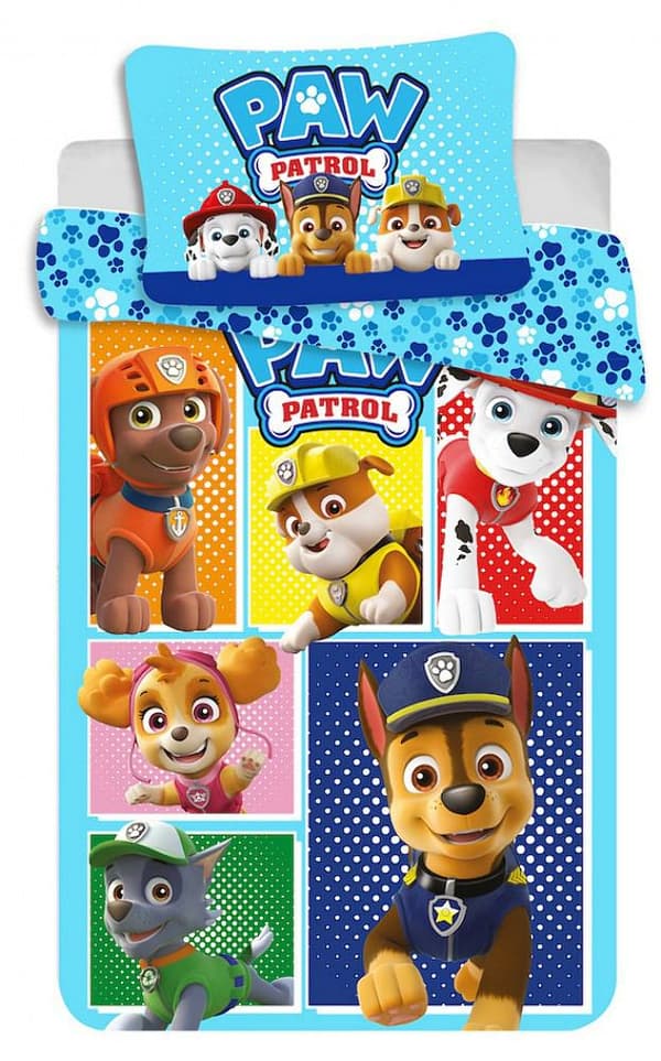 Bomuld sengetøj 100x135 Paw Patrol 7513 Paw Patrol blå