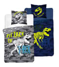 Pikkukuva 4 / 4: Glow in the dark vuodevaatteet 140x200 Dinosaurs T-Rex luuranko camo harmaa 3042 A 2339