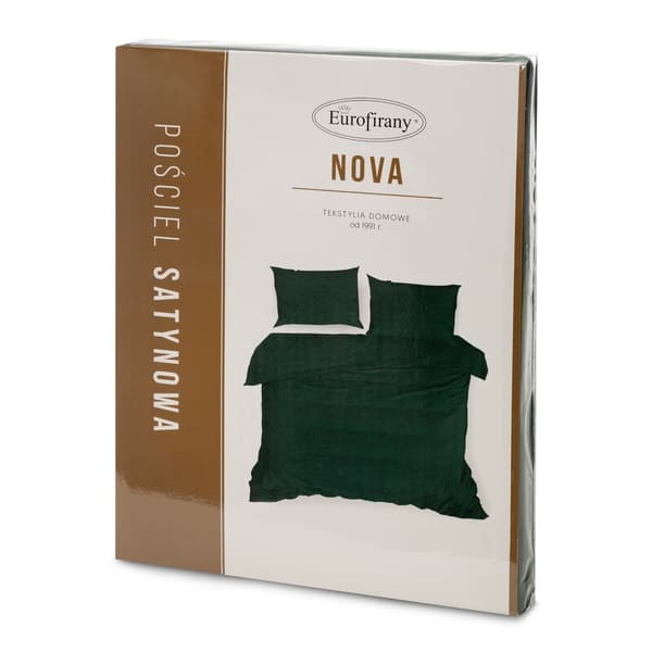 Satin sängkläder 160x200 Nova mörkgrön enfärgad Eurofirany
