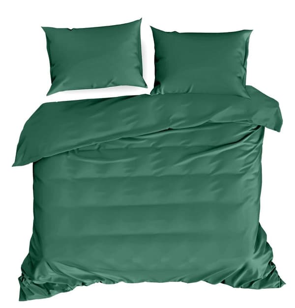 Satin sängkläder 160x200 Nova mörkgrön enfärgad Eurofirany