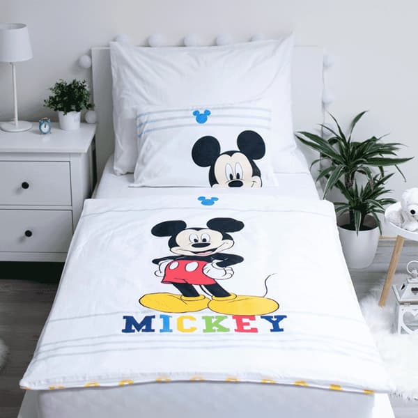 Bomuld sengetøj 100x135 Mickey Mouse Mickey Mouse 0714 til seng, pudebetræk 40x60
