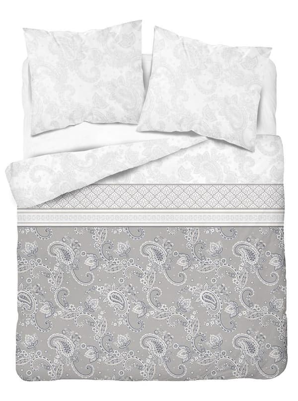 Flanell sängkläder 220x200 Paisley grå vit 4032 B Flanell 2022