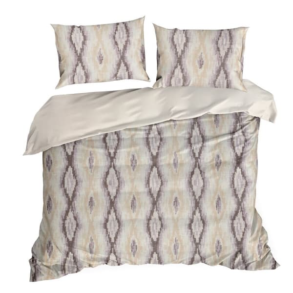 Satin sängkläder 160x200 Nika 24 cream ljung geometri Eurofirany
