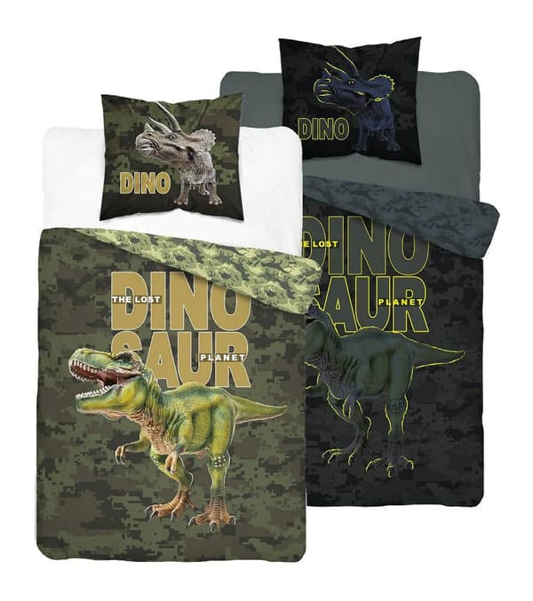 Sängkläder glöd i mörkret 160x200 dinosaurie 4030 A bomull Fluo 133