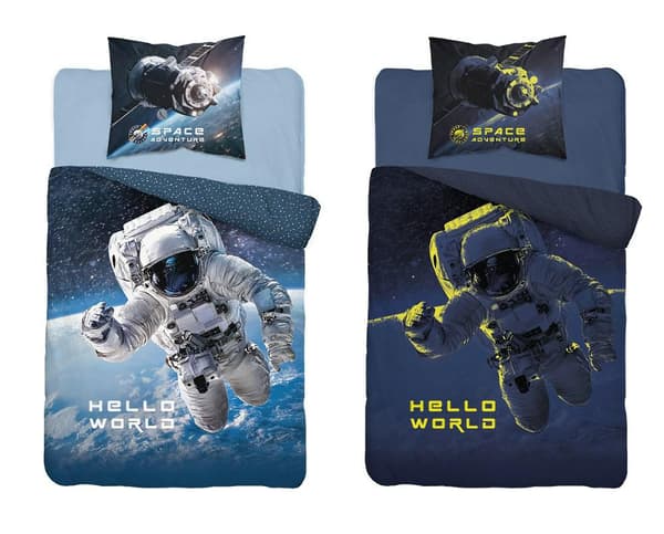 Sängkläder glöd i mörkret 160x200 astronaut 4025 A bomull Fluo 133